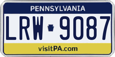 PA license plate LRW9087