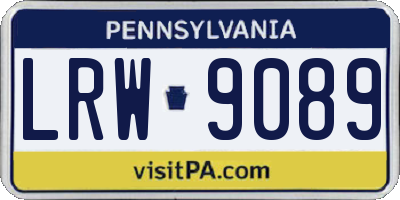 PA license plate LRW9089