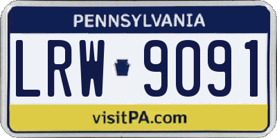 PA license plate LRW9091