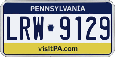 PA license plate LRW9129