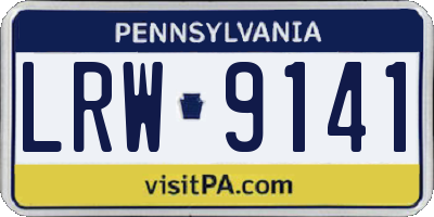 PA license plate LRW9141