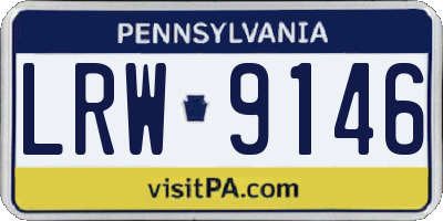 PA license plate LRW9146