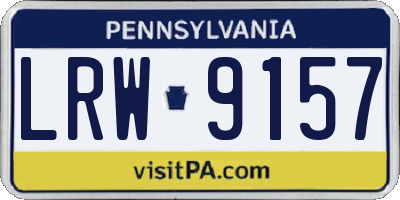 PA license plate LRW9157