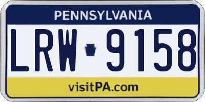 PA license plate LRW9158