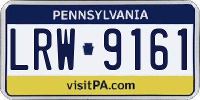 PA license plate LRW9161
