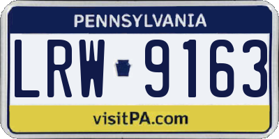 PA license plate LRW9163