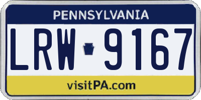PA license plate LRW9167