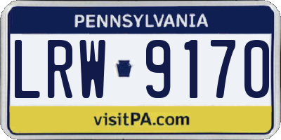 PA license plate LRW9170