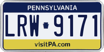PA license plate LRW9171