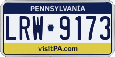PA license plate LRW9173