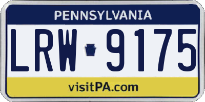 PA license plate LRW9175