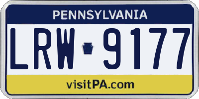 PA license plate LRW9177