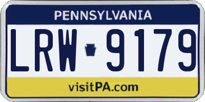 PA license plate LRW9179