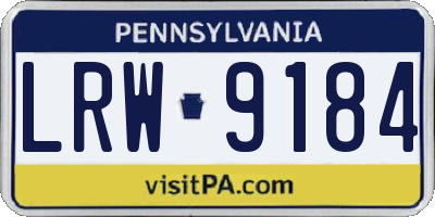 PA license plate LRW9184