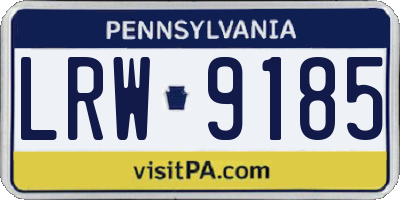 PA license plate LRW9185