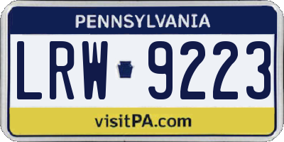 PA license plate LRW9223