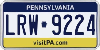 PA license plate LRW9224