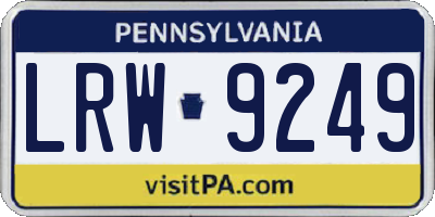 PA license plate LRW9249