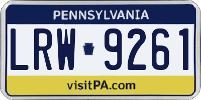 PA license plate LRW9261