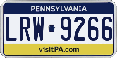 PA license plate LRW9266