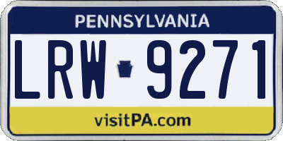 PA license plate LRW9271