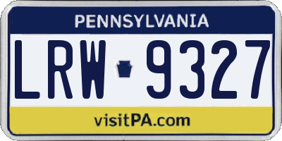PA license plate LRW9327