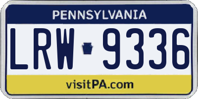 PA license plate LRW9336