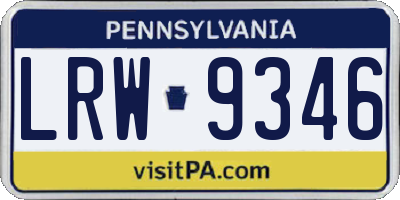PA license plate LRW9346