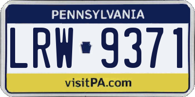 PA license plate LRW9371