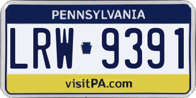 PA license plate LRW9391