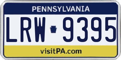 PA license plate LRW9395