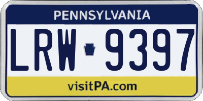 PA license plate LRW9397