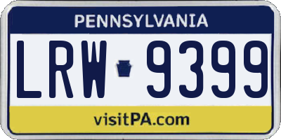 PA license plate LRW9399