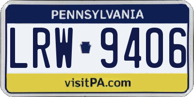 PA license plate LRW9406