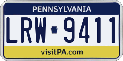 PA license plate LRW9411