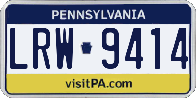 PA license plate LRW9414