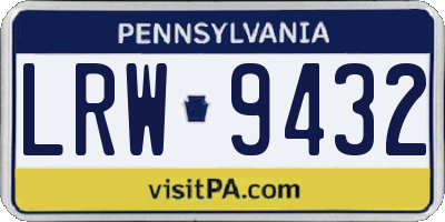 PA license plate LRW9432
