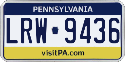 PA license plate LRW9436