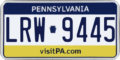 PA license plate LRW9445