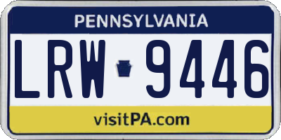 PA license plate LRW9446