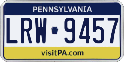 PA license plate LRW9457