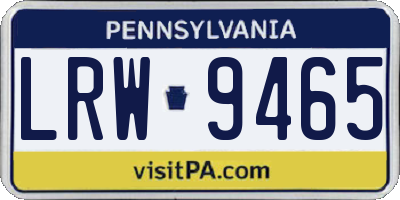 PA license plate LRW9465