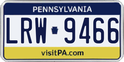 PA license plate LRW9466