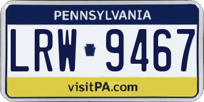 PA license plate LRW9467