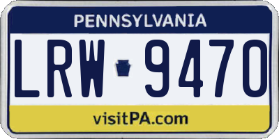 PA license plate LRW9470