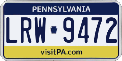 PA license plate LRW9472