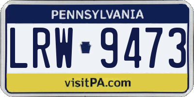 PA license plate LRW9473