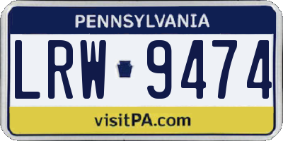 PA license plate LRW9474