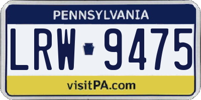 PA license plate LRW9475