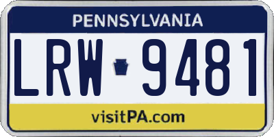 PA license plate LRW9481